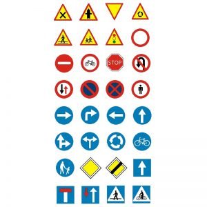 Zestaw mini znaków drogowych - 32 elementy