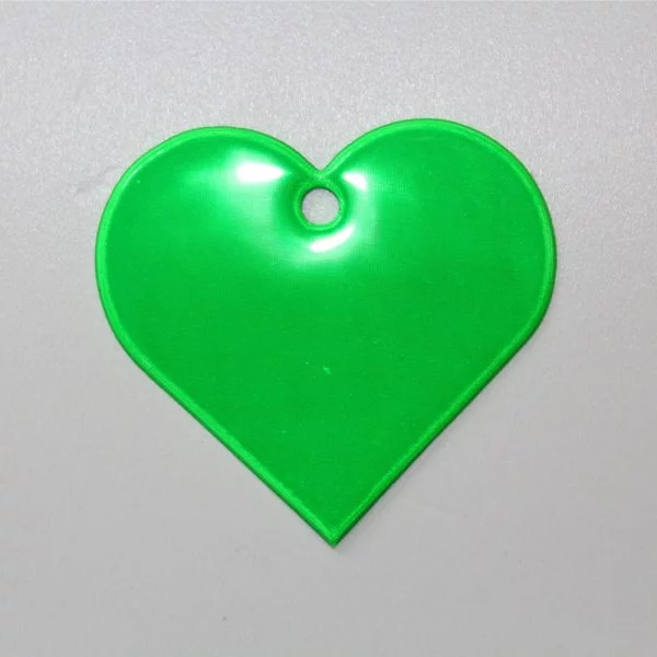 Zawieszka odblaskowa miękka - zielone serce