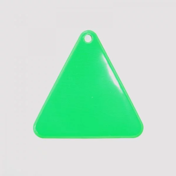 Zawieszka odblaskowa miękka - zielony trójkąt